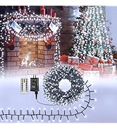 Ollny Cluster Lights for Christmas Tree, 400LED 20ft Cool White Christmas Lights Outdoor 8 Modes ...