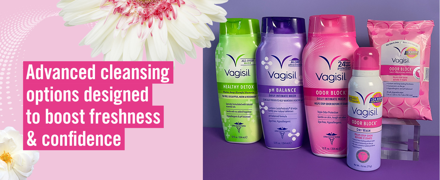 Advanced cleansing options designed to boost freshness & confidence: wash, wipes and dry wash