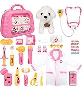 Meland Toy Doctor Kit for Girls - Pretend Play Doctor Set with Carrying Case,Stethoscope Toy & Dr...
