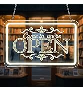 RuCvixkt Come in, We're Open Signs for Business, Dimmable Switch Brightness Neon Open Sign for St...