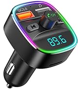 Nulaxy Bluetooth FM Transmitter, Bluetooth Car Adapter with Dual USB Charger Wireless Radio Car K...