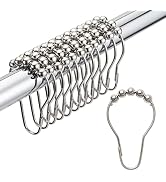 Titanker Shower Curtain Rings, Shower Curtain Hooks for Curtain Rust Proof Metal Shower Rings Hoo...