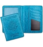 XZVXZV Passport Holder for Travel Essentials RFID Blocking Wallet Card Case PU Leather Passport C...