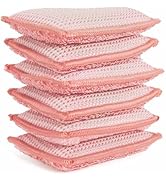 KMAKII Bamboo Kitchen Sponges Dish Sponge Super Absorbent Natural Dish Sponges, Red, Pack of 6