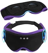 LC-dolida Sleep Mask with Headphones Bluetooth 5.4, 3D Sleeping Headphones for Side Sleepers Blue...