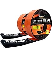 2 Pack 2”x10FT Supper Sturdy Lift Sling Straps, 18800 Pound Capacity Heavy Duty Eye-Eye Nylon Str...