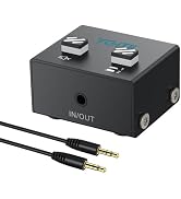YGITK 3.5mm Audio Switch Bi-Directional, 2-in-1 & 1-in-2 Stereo Audio Switcher with Mute Button, ...