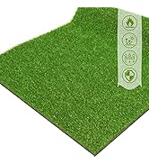 ZGR Artificial Grass Turf Lawn 4' x 6' Outdoor Rug, 0.8" Premium Realistic Turf for Garden, Yard,...