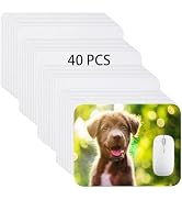 Nicunom 40 Pcs Sublimation Mouse Pad Blanks, Heat Press Printing Crafts Mousepads 3mm Thick DIY C...