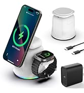 Wireless Charger Fast Charging for iPhone: Watch Charger Station for Apple - 3 in 1 Charger for A...