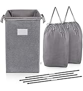 MCleanPin Large Laundry Hamper Collapsible with 2 Removeable Laundry Bags & Sorting Card, Dirty C...