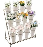 SimpMyloobe 3-Tier Rolling Plant Stand, Heavy Duty Moving Flower Rack with Wheels and 12 Removabl...