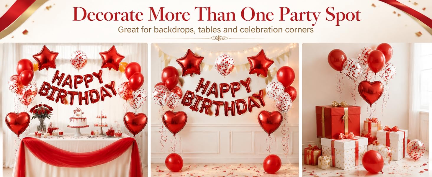 red birthday balloons