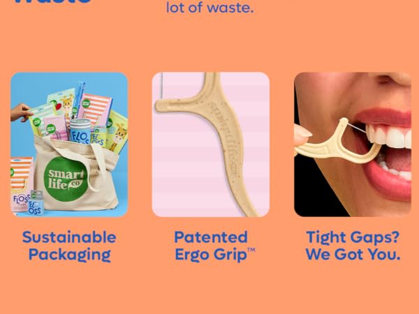 sustainable dental floss picks, floss picks, zero waste floss picks, plastic free
