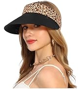 Women Wide Brim Straw Visor Sun Hat UV Protection Packable Beach Cap for Summer UPF 50+