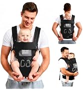 YESYBC Baby Carrier, Lumbar Support Infant Carrier (0-36M, 8-33 lbs) with Foldable Headrest Carab...