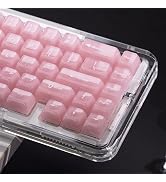 Womier Keyboard Keycaps Jelly, Clear Cute Keycaps, Transparent Pink Custom Key Cap 60 65 75 100 P...
