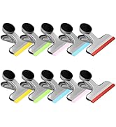 HOUSE AGAIN 10 Pack Chip Clips Bag Clips, Magnetic Bag Clip Covered with Silicone, Chip and Bag C...