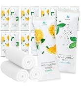 60 Hot or Cold Wrapped Moist Towels - 9'' x 9" Moist Towelettes Individually Wrapped Disposable F...