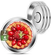 Offiper Deep Stainless Steel Plates, 4 Set 7 inch 304(18/8) Metal Food Serving Plate, Reusable Sn...