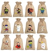 CCINEE 36pcs Burlap Halloween Party Bags Novelty Linen Jute Bags 4" x 6" for Halloween Gifts Pack...