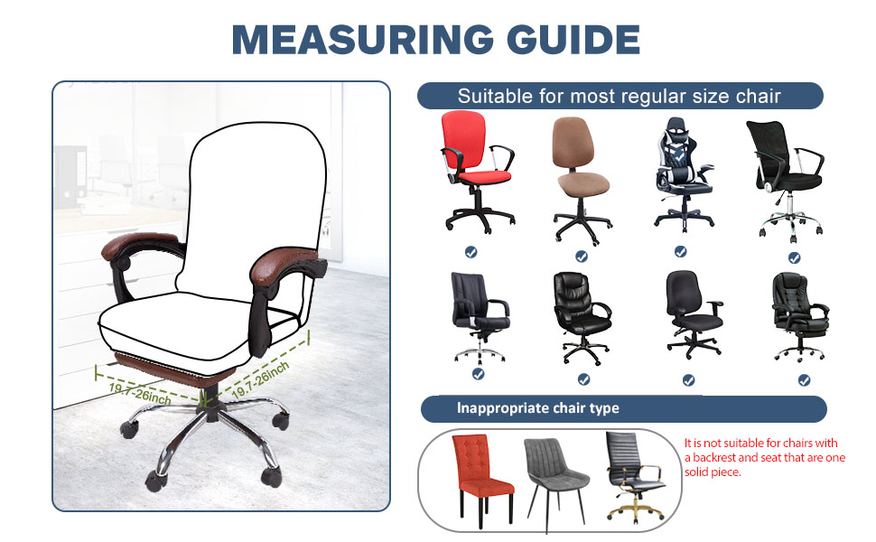 Measure Guide of office chair seat covers extra large Size