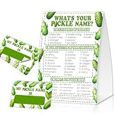 EQIUAG Pickle Birthday Party Decorations, What's Your Pickle Name, 1 Game Sign and 30 Cards, Pick...