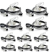 Case of 10, Retevis Walkie Talkies Earpiece with Mic 2 Pin Acoustic Tube Headset, for RT22 RT21 R...