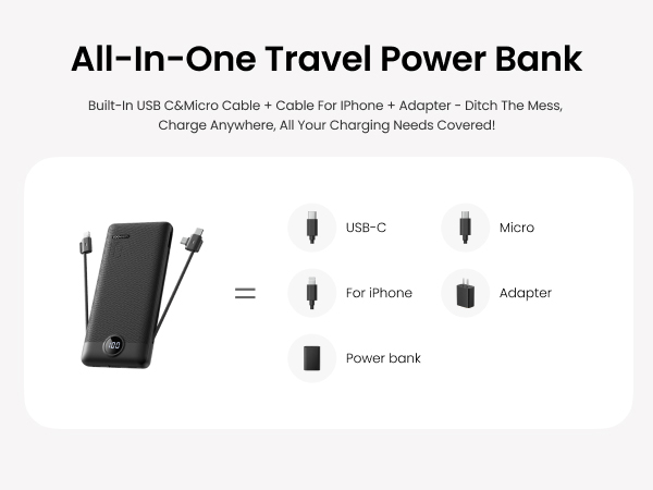 All-in-One Travel Power Bank-Black