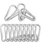 12 Pack Sliver Carabiner Clips, 2.36 Inch Heavy Duty Spring Snap Hooks - Small Locking Carabiners...
