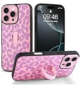 Jefonha for iPhone 16 Pro Max Case with Finger Hand Strap Kickstand, Cool Leaopard Cheetah Print ...