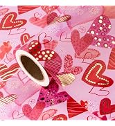 WRAPAHOLIC Valentines Day Wrapping Paper Roll - Mini Roll - 17 Inch x 16.5 Feet - Sweet Heart Wra...