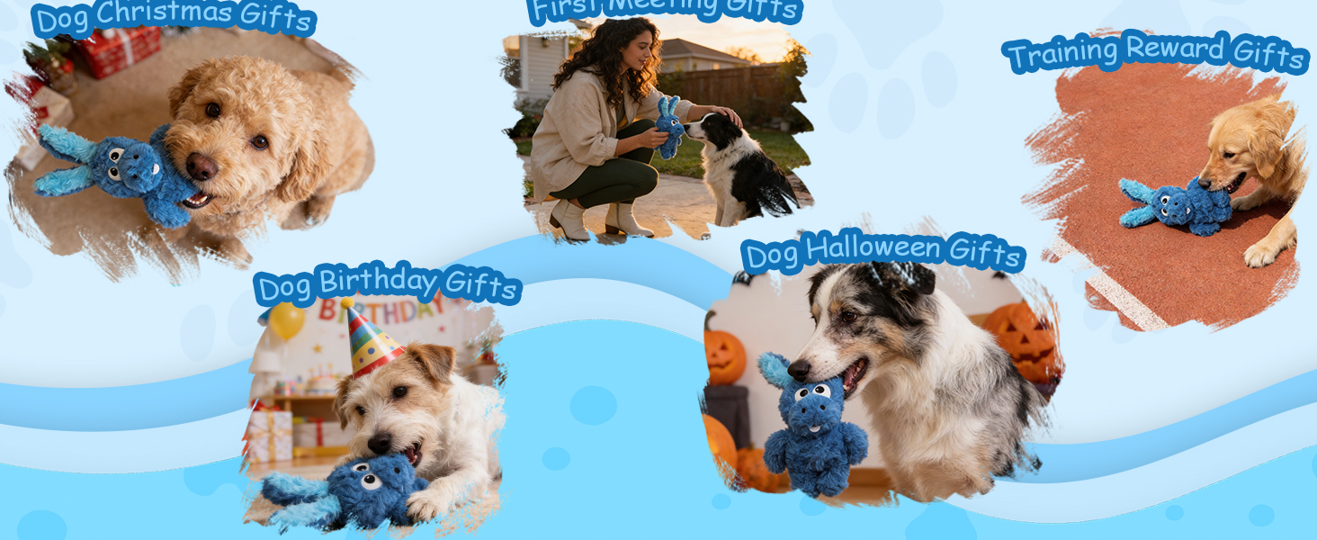 blue donkey dog toys for gentle large dogs