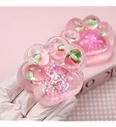 2Pcs Cat Paw Strawberry Squishy Toys, Cute Handmade Taba Squeeze Toy, Kawaii Pink Squishies Senso...