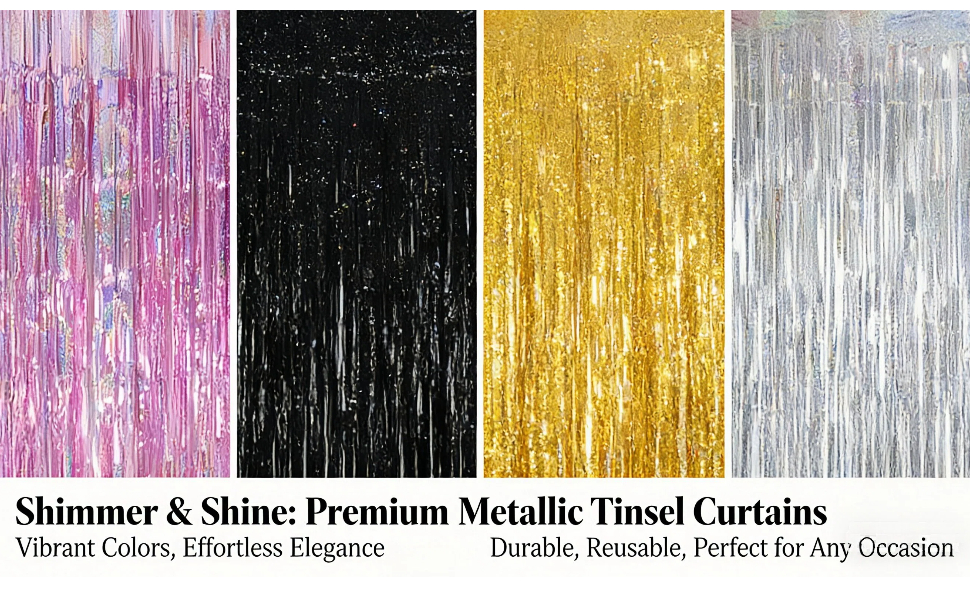 3 Pack Foil Curtain Backdrop
