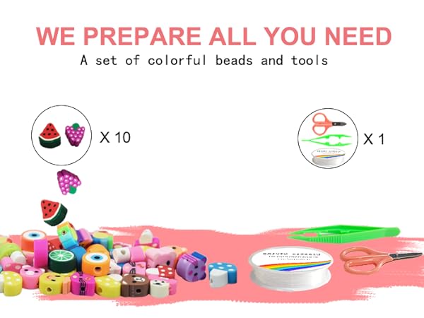 clay beads for friendship bracelet making kit