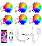 Color Cabinet Lighting, Smart RGB LED Puck Lights Music Sync, Scene Modes, Color Changing LED Lights