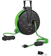 WILAWELS 30 Ft Retractable Extension Cord Reel J30CR06