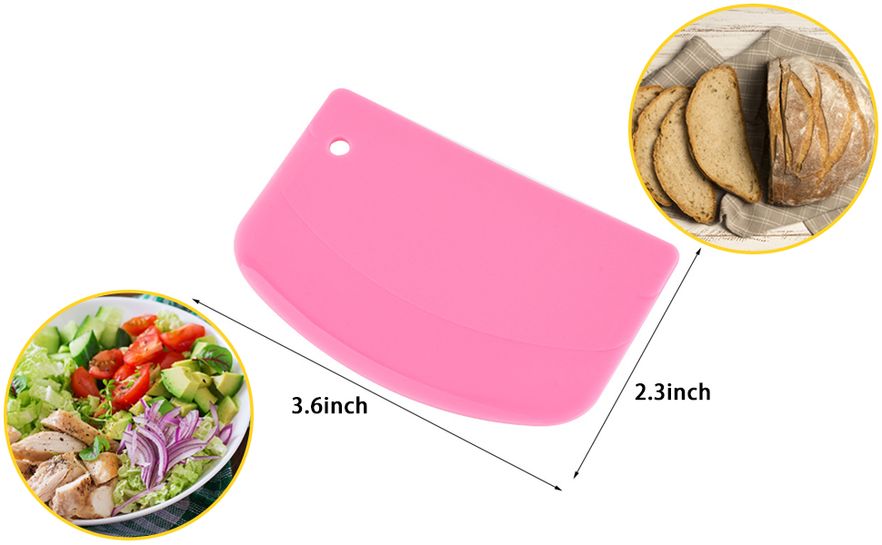 Dough Scraper Plastic Bench Scraper Bowl Spatula Kitchen Pastry Cutter Tool for Bread Dough Cake