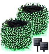 2 Pack 480 LED Solar Chrismas Lights Outdoor, 170 FT Super Long Solar String Lights for Outside w...