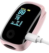 Finger Pulse Oximeter, Fingertip Blood Oxygen Saturation with Pulse Monitor, Oximeter with Lanyar...