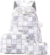 YJMKOI Kawaii Backpack Set for Girls,Cute Cat Backpack Elementary School Bag Students Bookbag for...