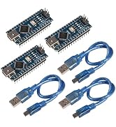 3-Piece Set of Microcontroller Board Modules for Arduino Mini Nano V3.0 ATmega328P, 5V 16M, Comes...