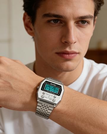 Retro Rectangle Digital Watch for Men