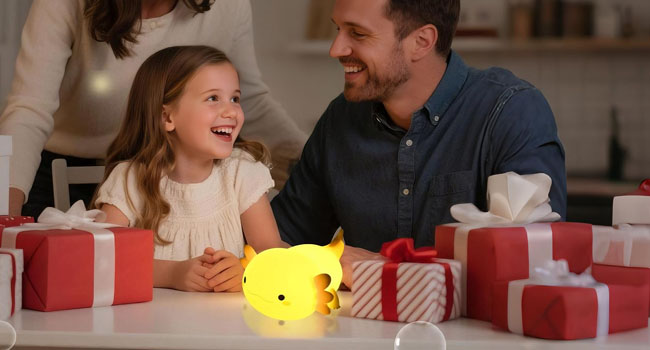 Yellow Axolotl night light