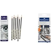 Faber-Castell Artist Sketch Bundle - 6 Graphite Pencils (2H, HB, B, 2B, 4B, 6B) & 7 Piece Charcoa...
