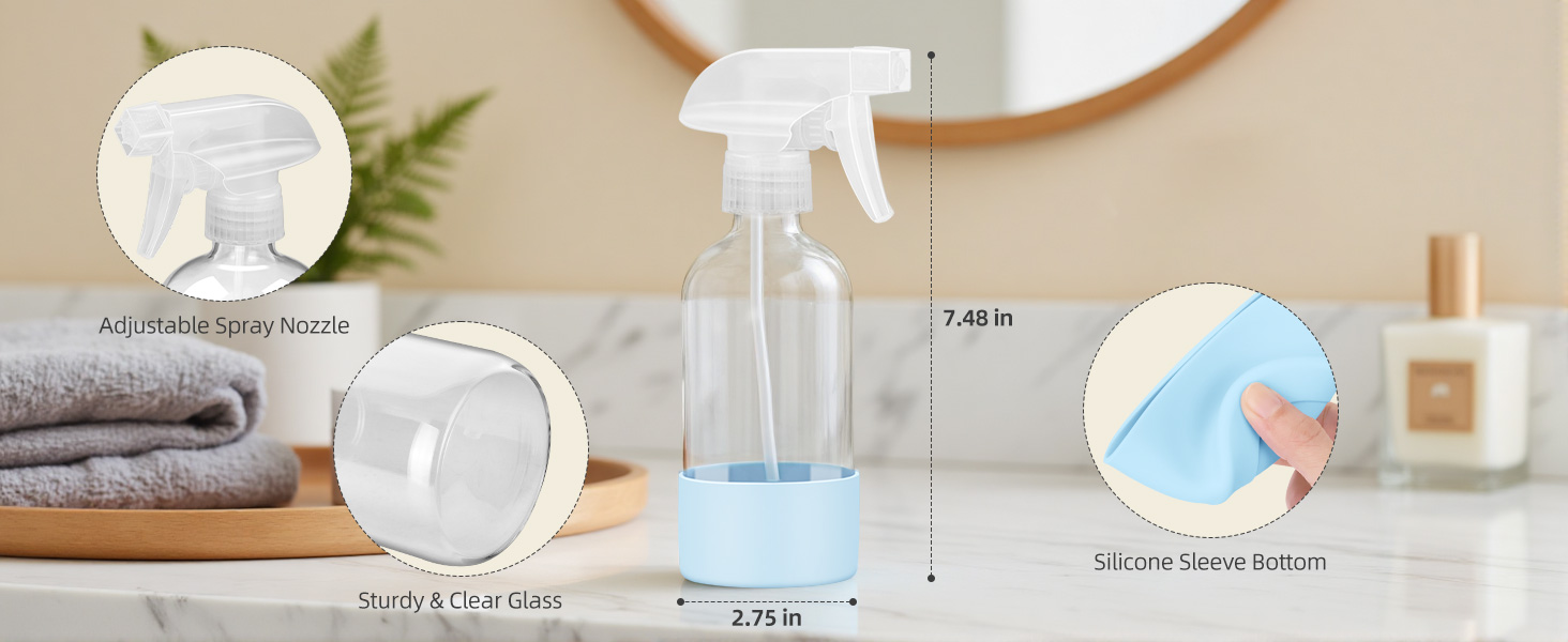 glass spray bottles with silicone sleeves