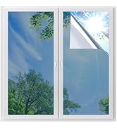 LUTE Window Film One Way Daytime Privacy Window Tint for Home, Sun Blocking Anti UV Heat Blocking...
