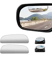 2 pcs Blind Spot Mirrors, 2" Wide Angle Ultra-thin Frameless HD Glass Convex Side Rear View Mirro...