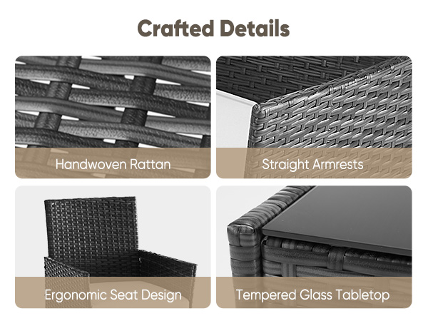 Weather resistant PE wicker with UV protection and mold proof design for outdoor patio furniture